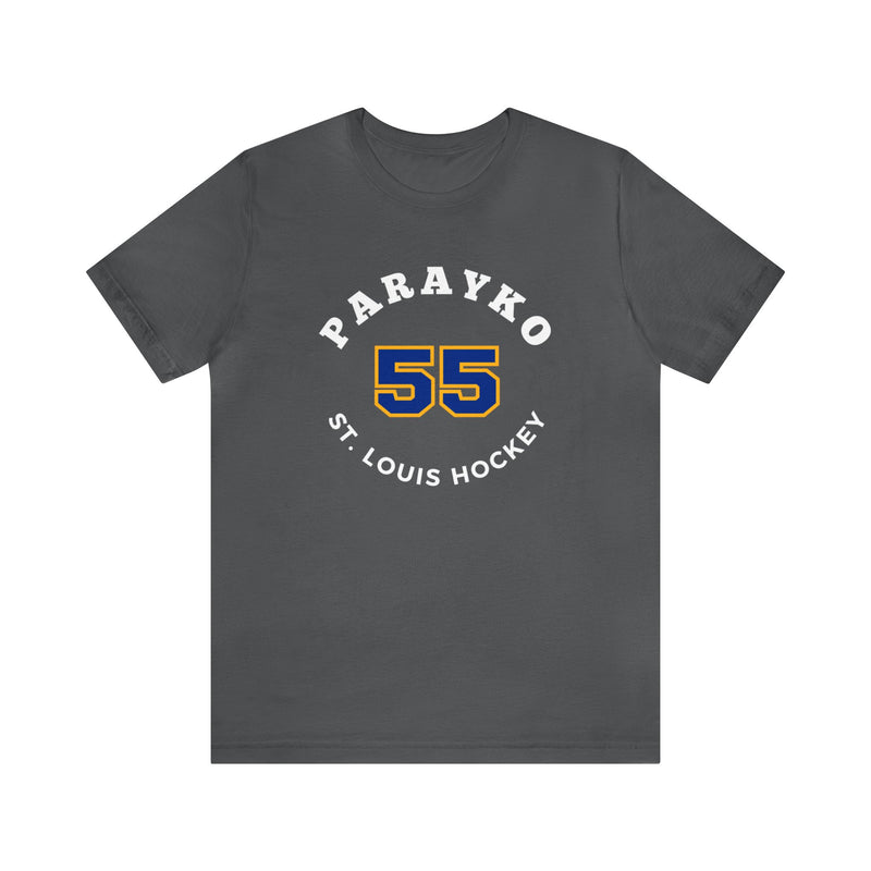 Parayko 55 St. Louis Hockey Number Arch Design Unisex T-Shirt