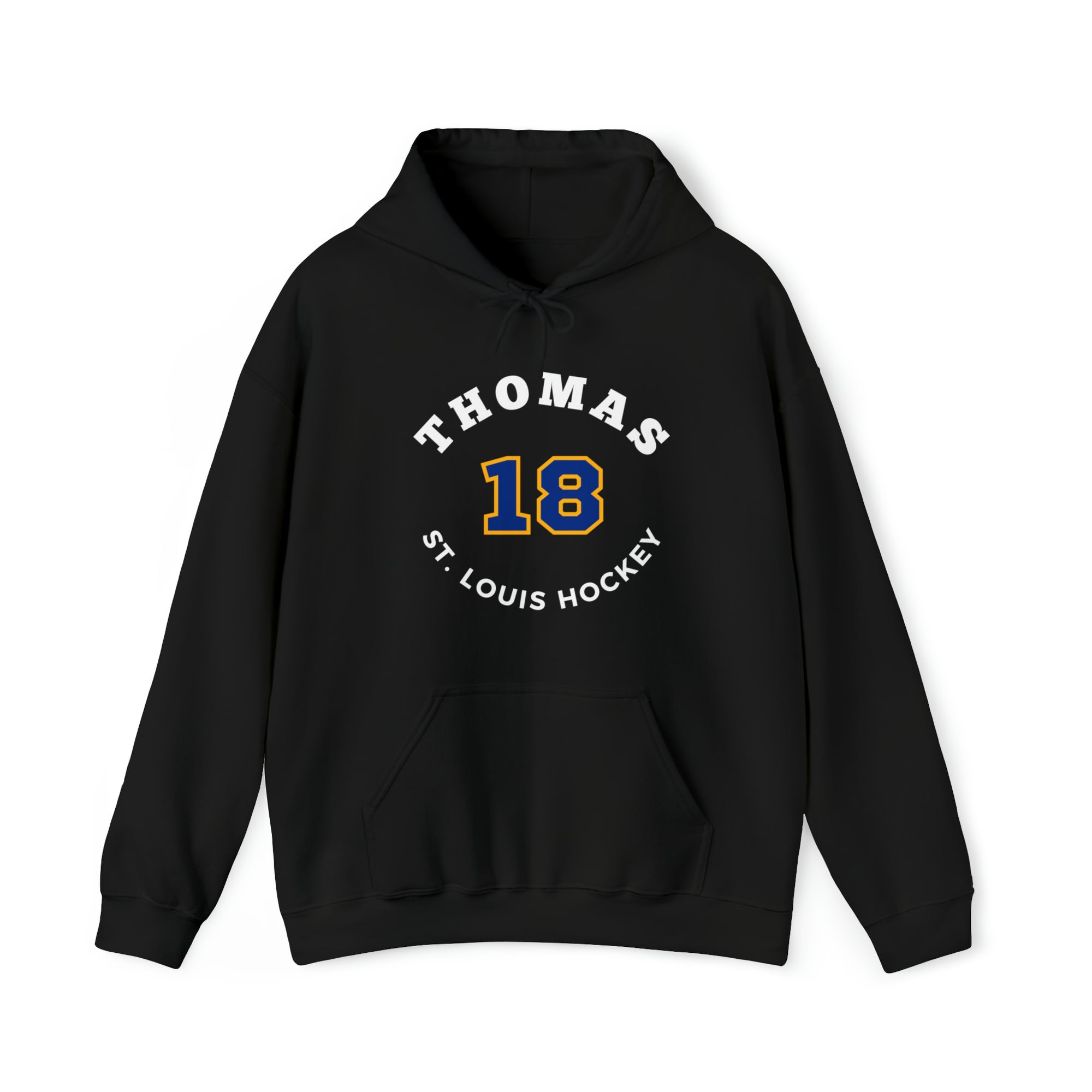 Thomas 18 St. Louis Hockey Number Arch Design Unisex Hooded Sweatshirt