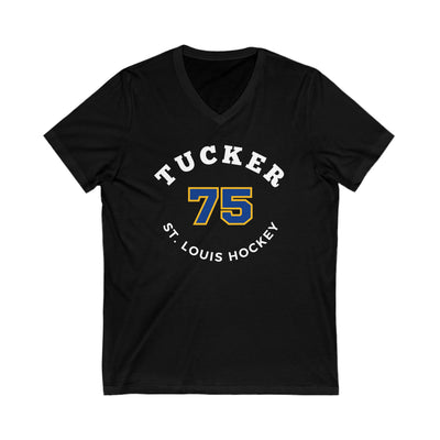 Tucker 75 St. Louis Hockey Number Arch Design Unisex V-Neck Tee