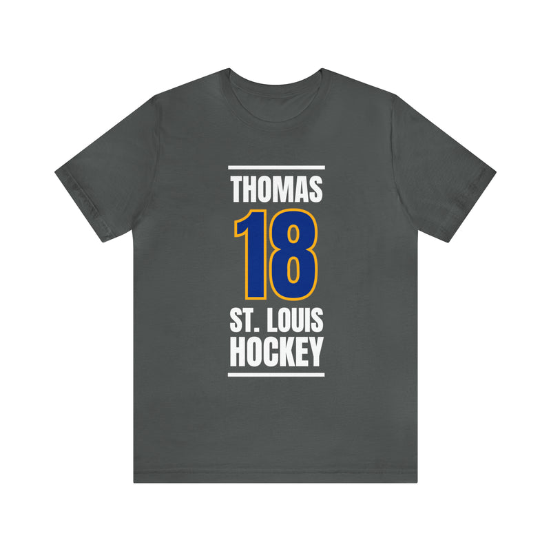 Thomas 18 St. Louis Hockey Blue Vertical Design Unisex T-Shirt