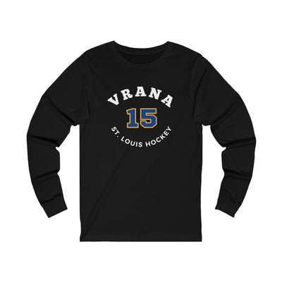 Vrana 15 St. Louis Hockey Number Arch Design Unisex Jersey Long Sleeve Shirt
