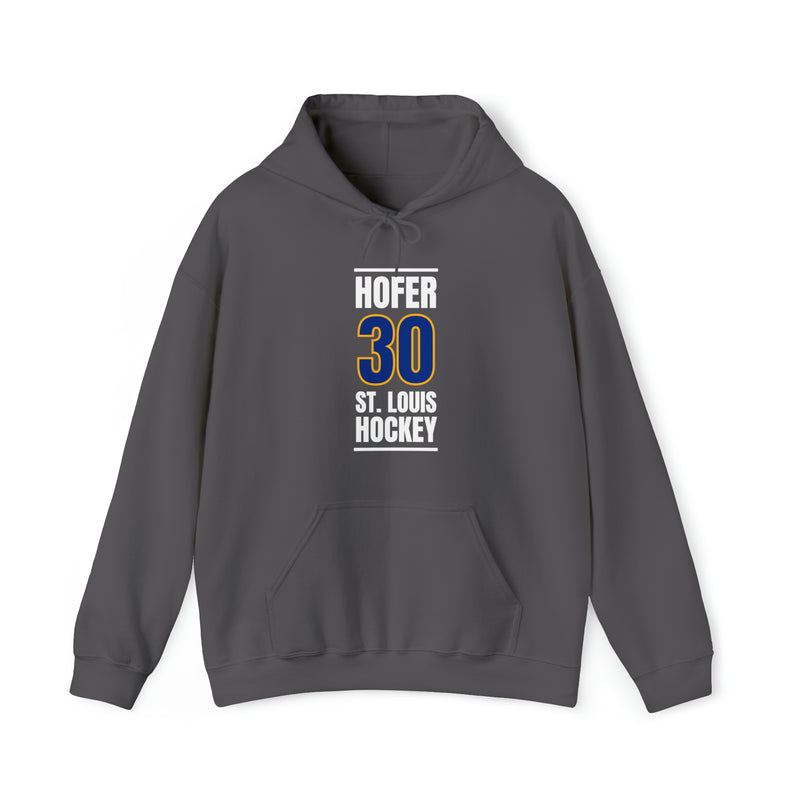Hofer 30 St. Louis Hockey Blue Vertical Design Unisex Hooded Sweatshirt
