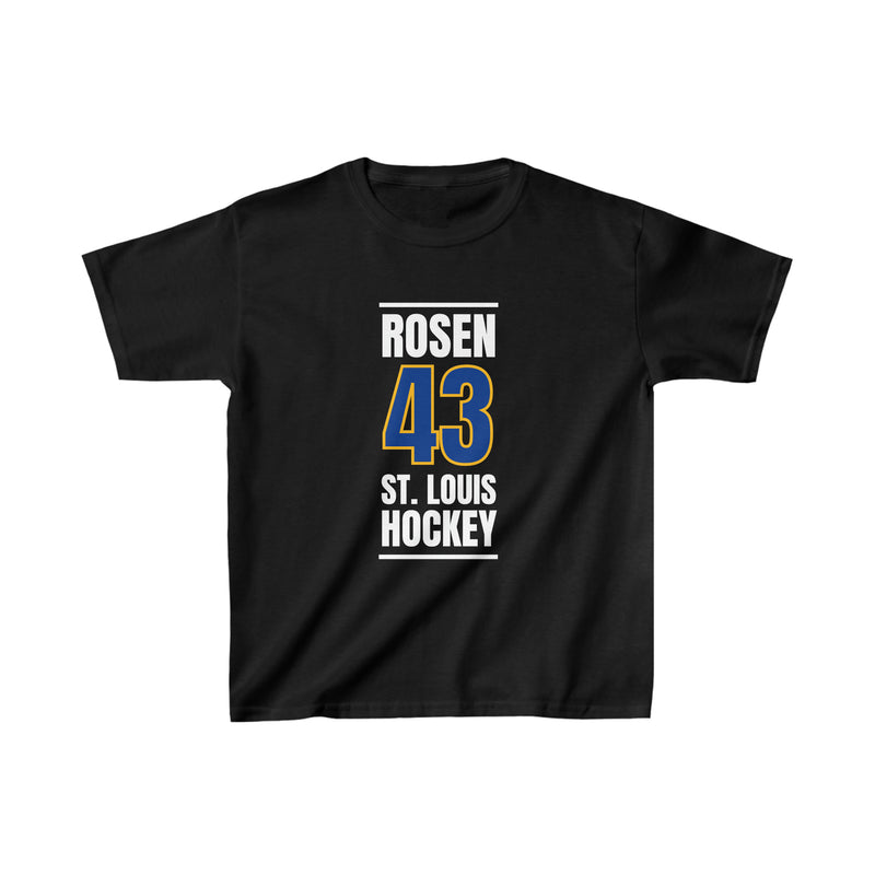 Rosen 43 St. Louis Hockey Blue Vertical Design Kids Tee
