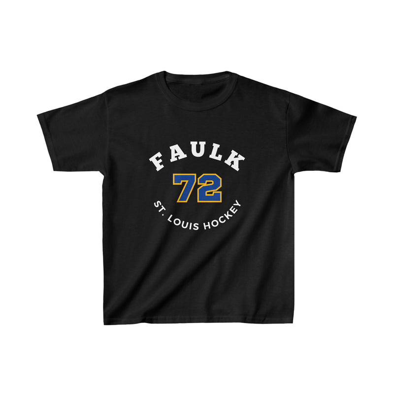 Faulk 72 St. Louis Hockey Number Arch Design Kids Tee