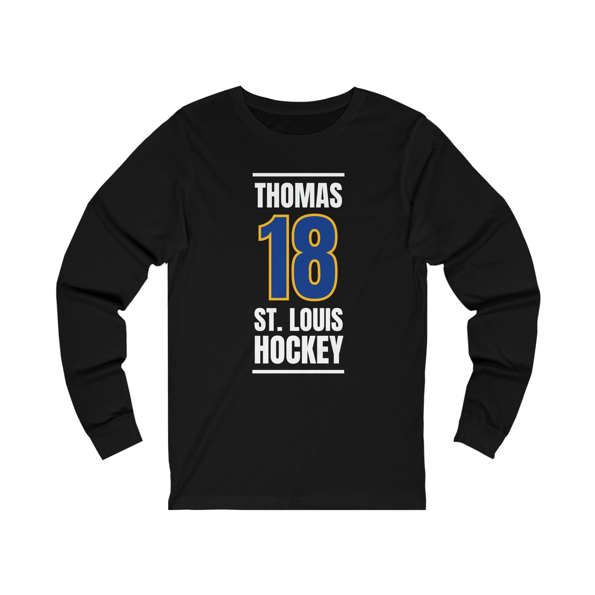 Thomas 18 St. Louis Hockey Blue Vertical Design Unisex Jersey Long Sleeve Shirt