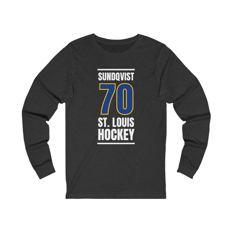 Sundqvist 70 St. Louis Hockey Blue Vertical Design Unisex Jersey Long Sleeve Shirt