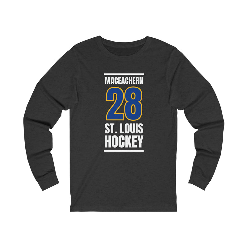 MacEachern 28 St. Louis Hockey Blue Vertical Design Unisex Jersey Long Sleeve Shirt