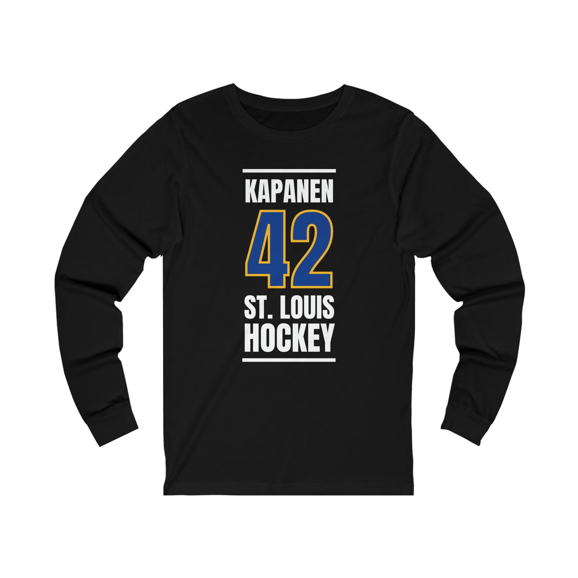 Kapanen 42 St. Louis Hockey Blue Vertical Design Unisex Jersey Long Sleeve Shirt