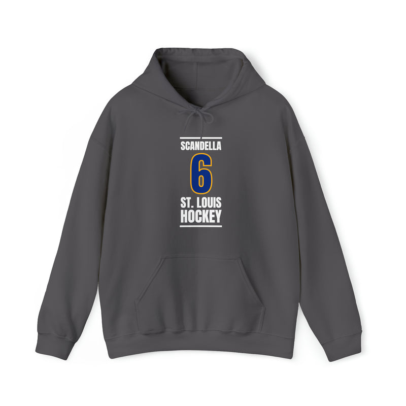 Scandella 6 St. Louis Hockey Blue Vertical Design Unisex Hooded Sweatshirt