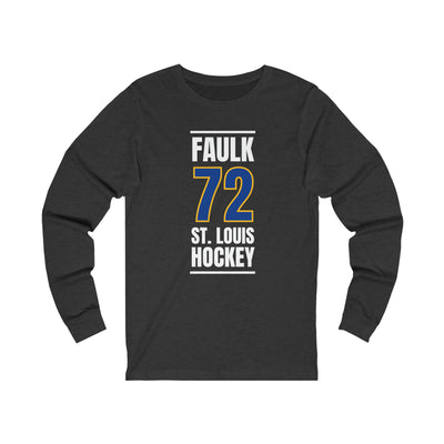 Faulk 72 St. Louis Hockey Blue Vertical Design Unisex Jersey Long Sleeve Shirt