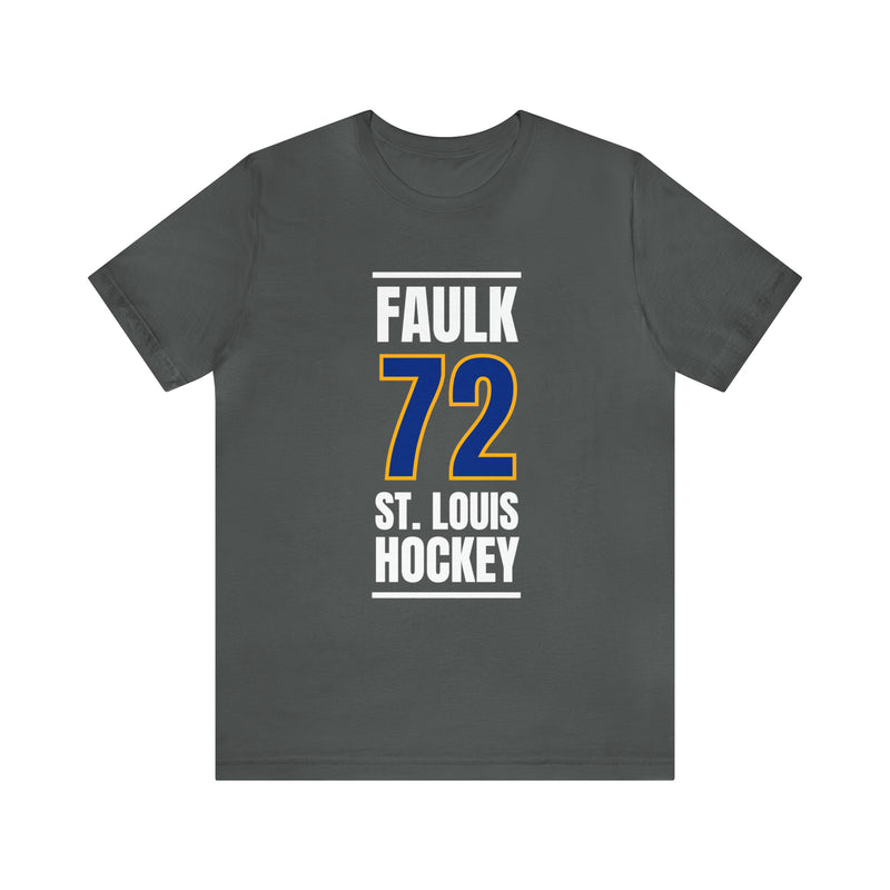 Faulk 72 St. Louis Hockey Blue Vertical Design Unisex T-Shirt