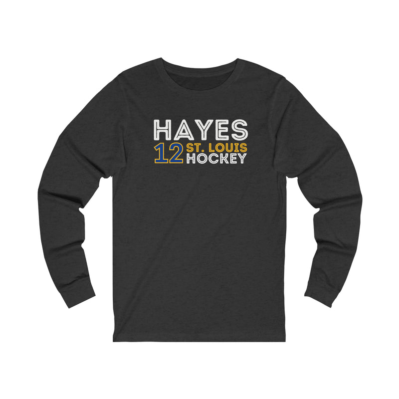 Hayes 12 St. Louis Hockey Grafitti Wall Design Unisex Jersey Long Sleeve Shirt