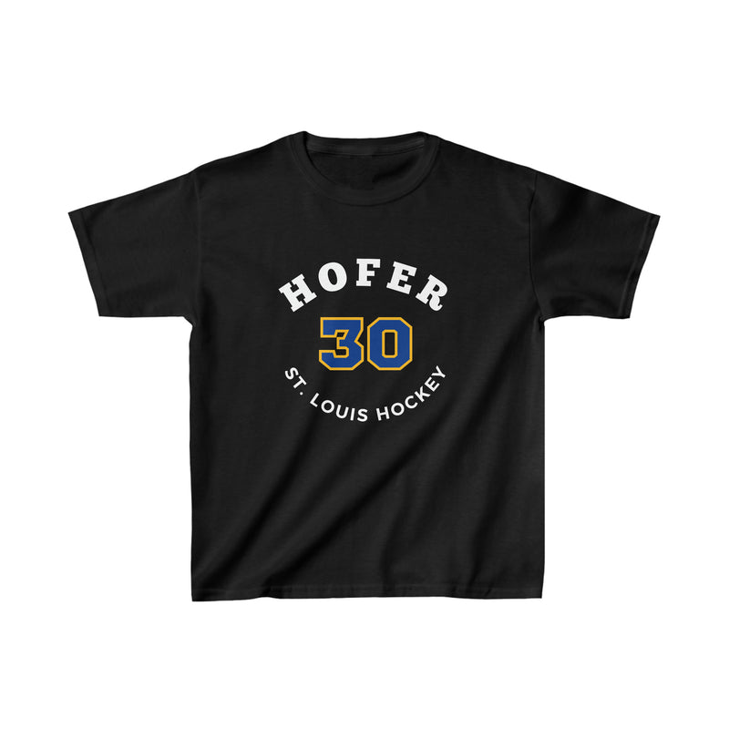 Hofer 30 St. Louis Hockey Number Arch Design Kids Tee
