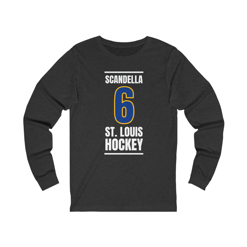 Scandella 6 St. Louis Hockey Blue Vertical Design Unisex Jersey Long Sleeve Shirt