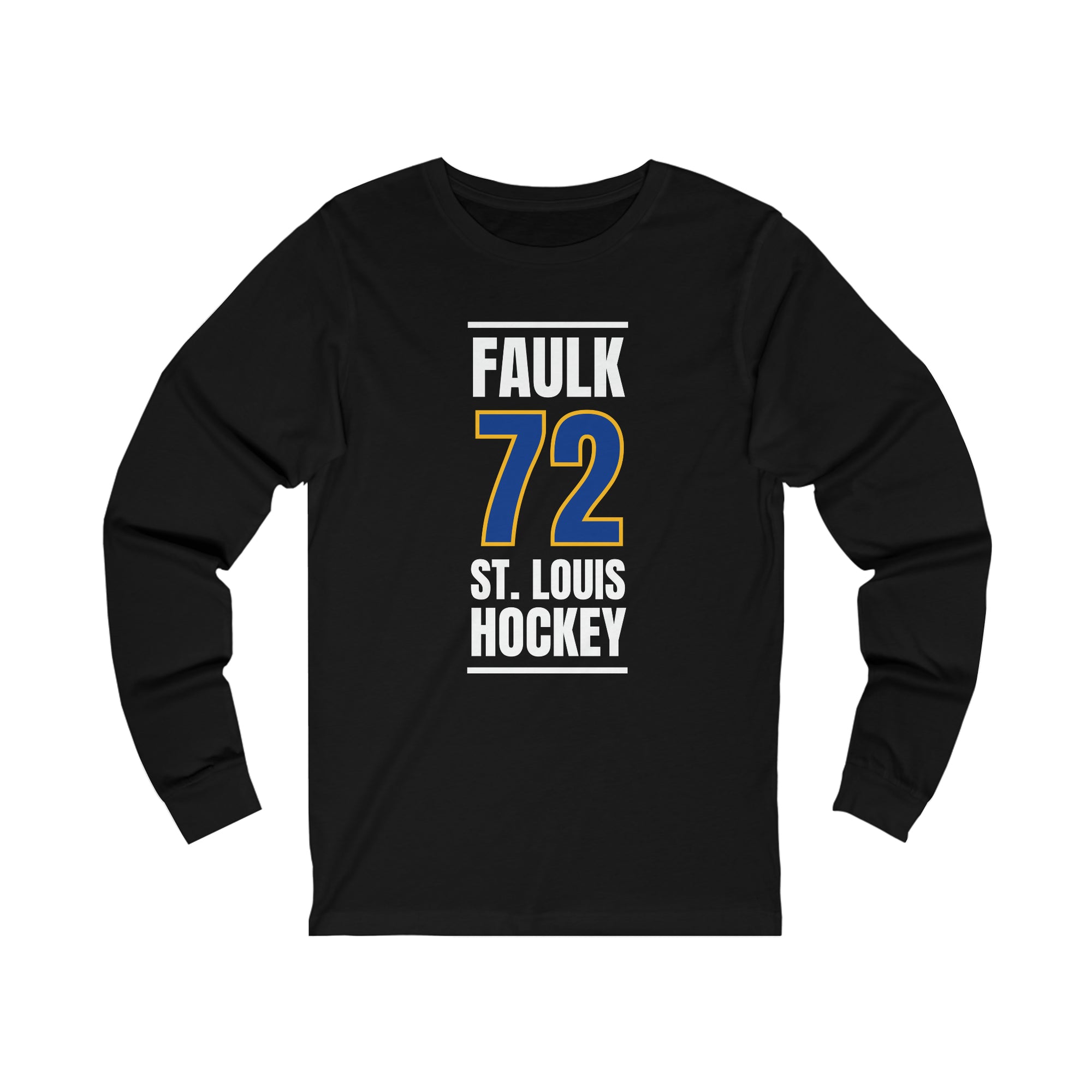 Faulk 72 St. Louis Hockey Blue Vertical Design Unisex Jersey Long Sleeve Shirt