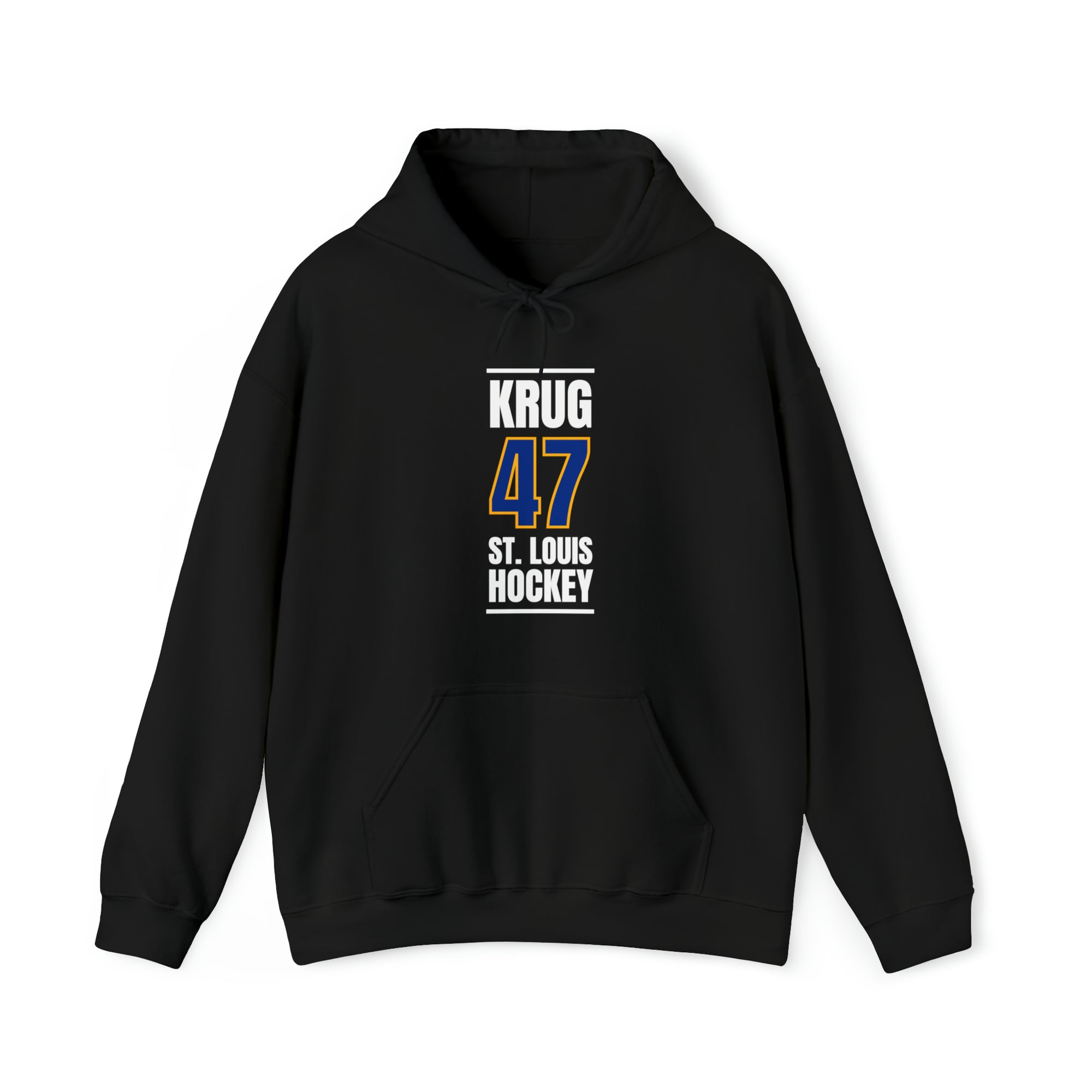Krug 47 St. Louis Hockey Blue Vertical Design Unisex Hooded Sweatshirt