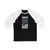 Binnington 50 St. Louis Hockey Blue Vertical Design Unisex Tri-Blend 3/4 Sleeve Raglan Baseball Shirt
