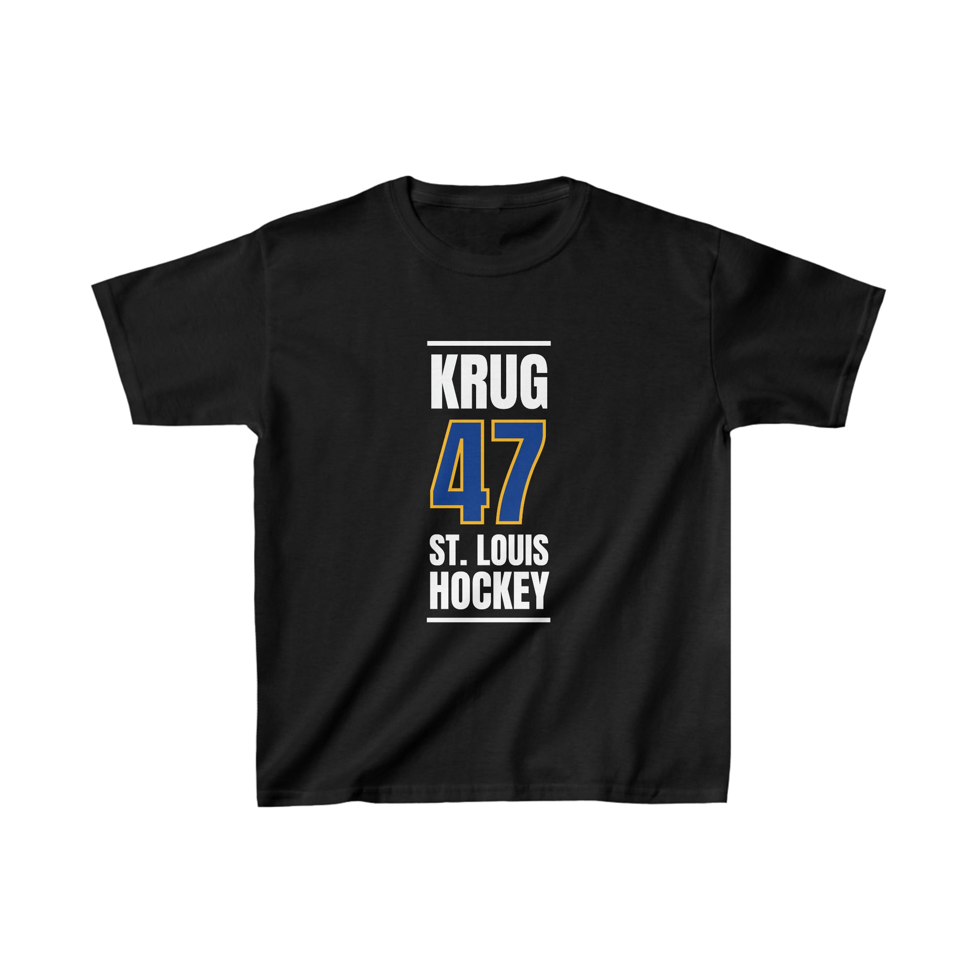 Krug 47 St. Louis Hockey Blue Vertical Design Kids Tee