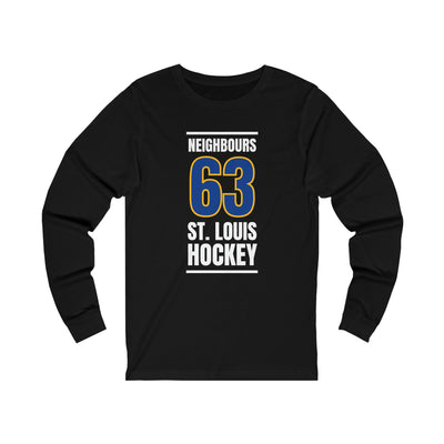 Neighbours 63 St. Louis Hockey Blue Vertical Design Unisex Jersey Long Sleeve Shirt