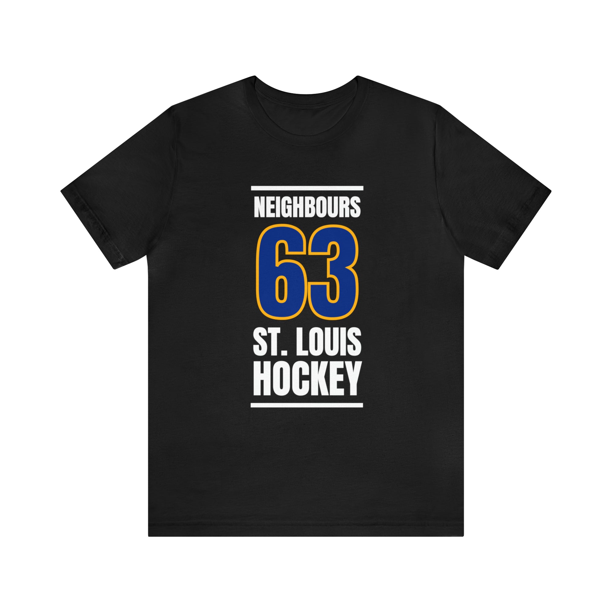 Neighbours 63 St. Louis Hockey Blue Vertical Design Unisex T-Shirt