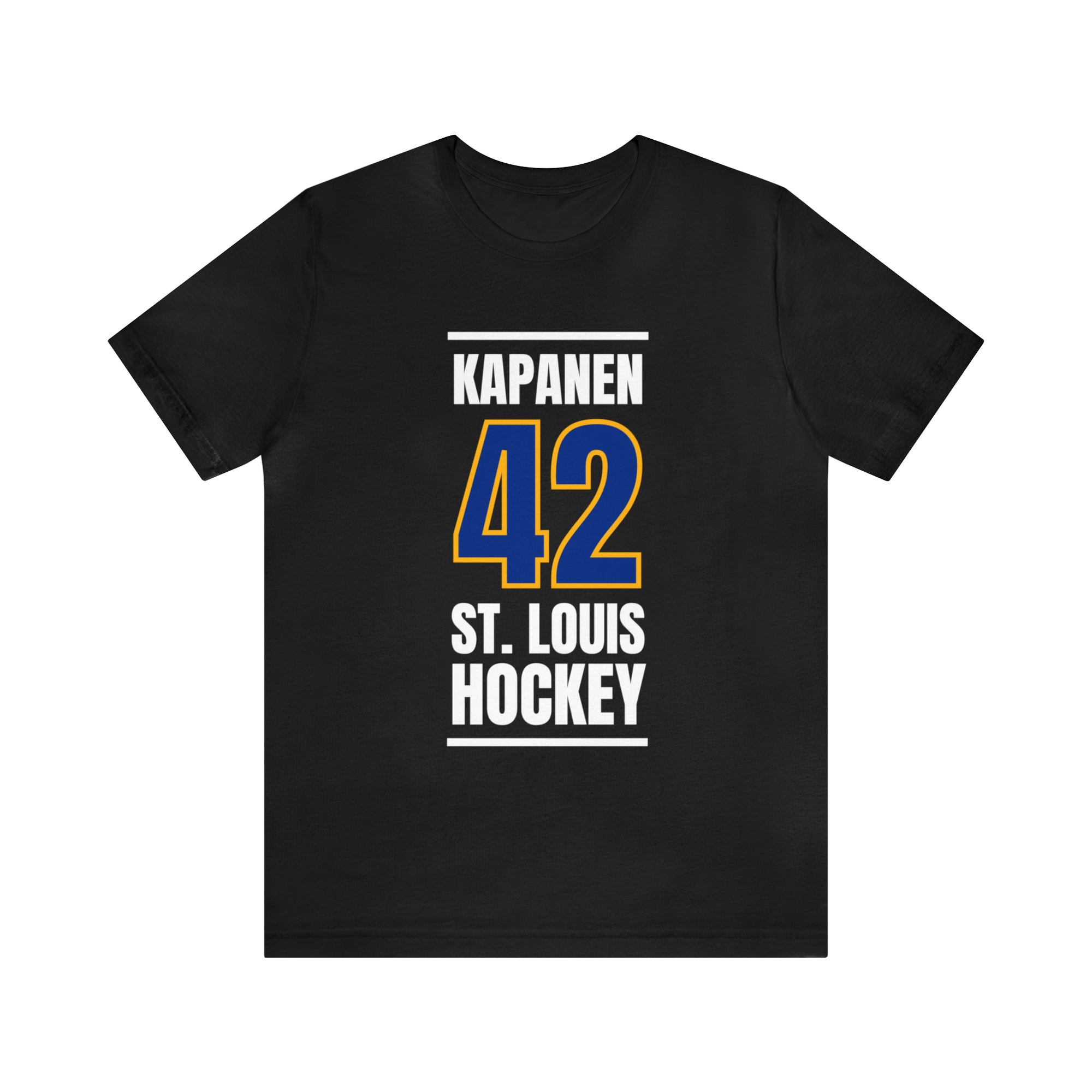 Kapanen 42 St. Louis Hockey Blue Vertical Design Unisex T-Shirt