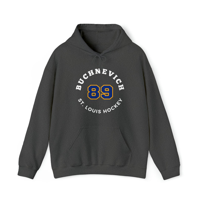 Buchnevich 89 St. Louis Hockey Number Arch Design Unisex Hooded Sweatshirt