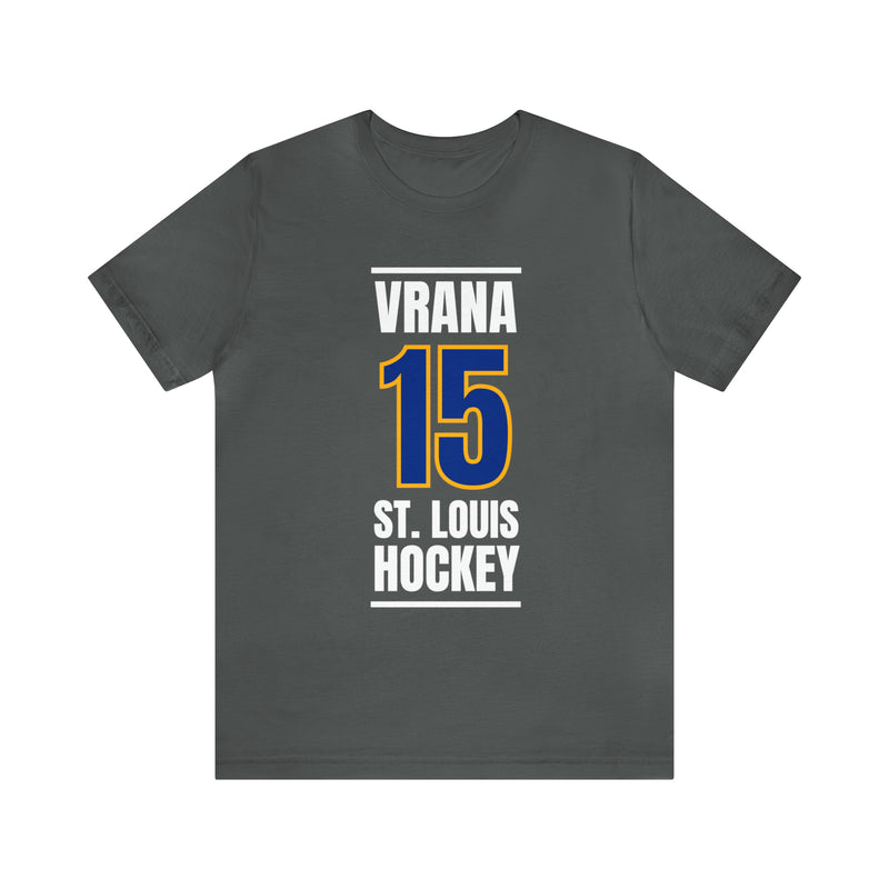 Vrana 15 St. Louis Hockey Blue Vertical Design Unisex T-Shirt