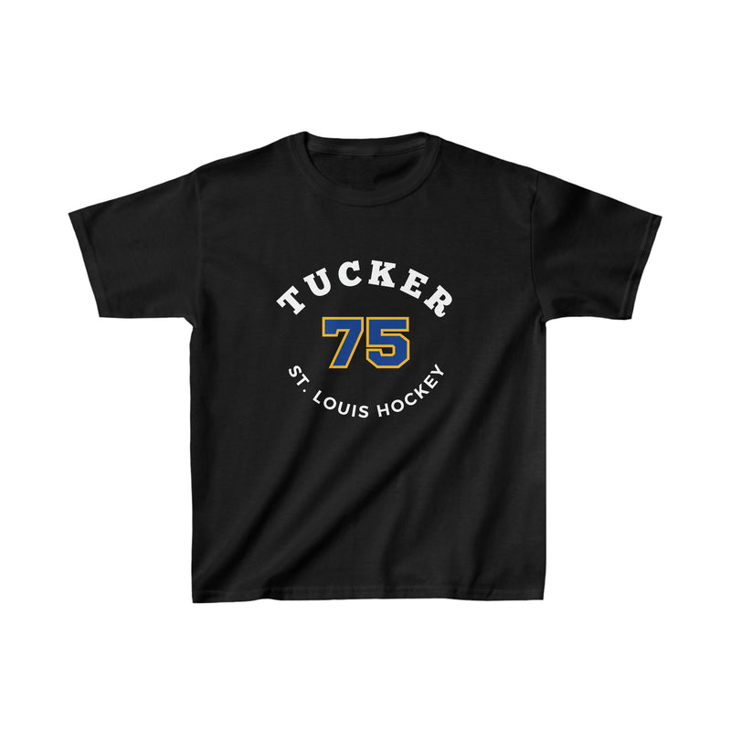 Tucker 75 St. Louis Hockey Number Arch Design Kids Tee