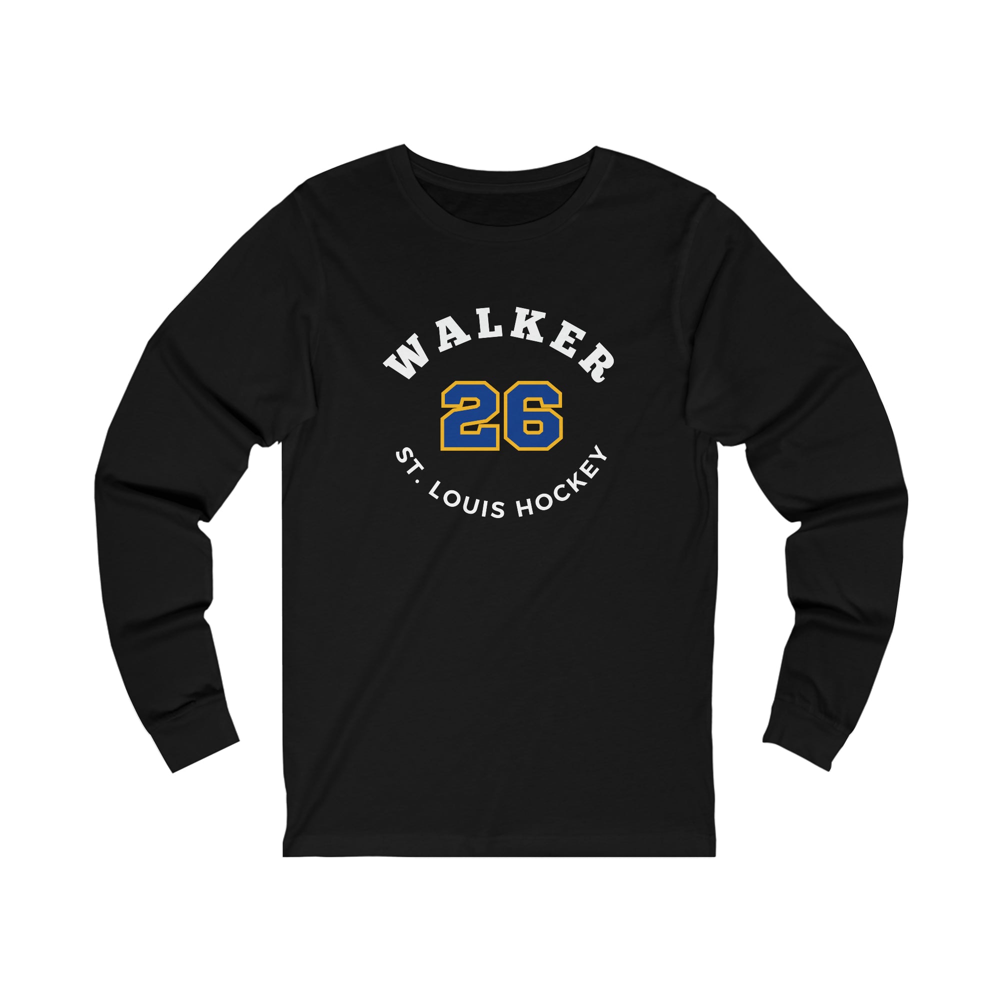 Walker 26 St. Louis Hockey Number Arch Design Unisex Jersey Long Sleeve Shirt