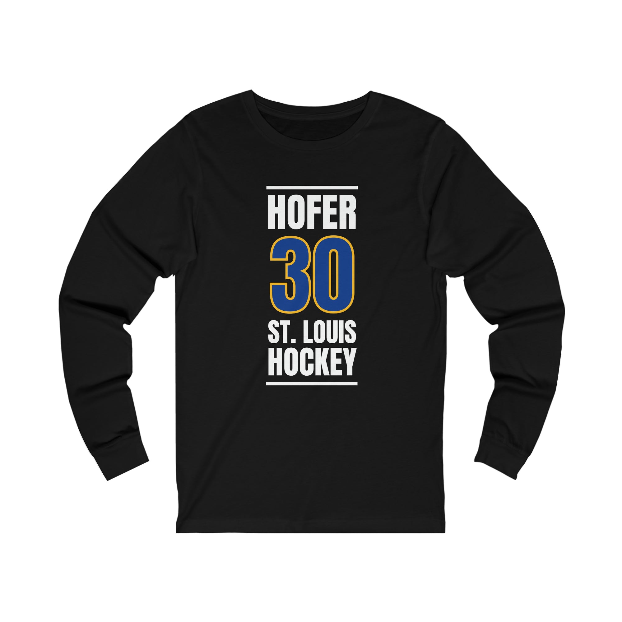 Hofer 30 St. Louis Hockey Blue Vertical Design Unisex Jersey Long Sleeve Shirt