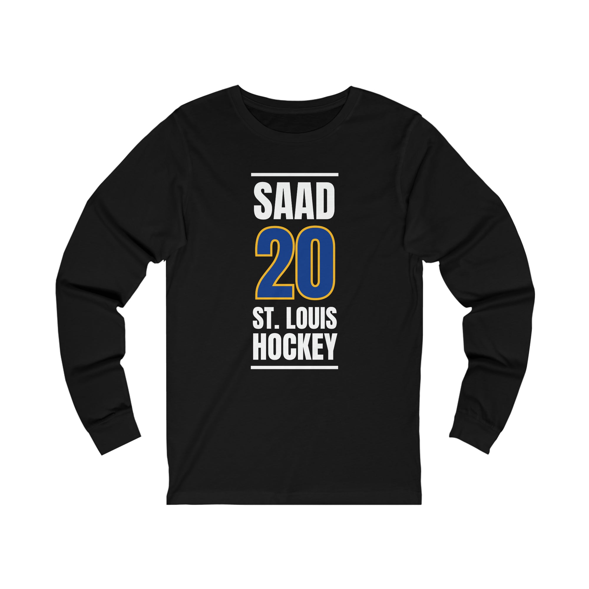 Saad 20 St. Louis Hockey Blue Vertical Design Unisex Jersey Long Sleeve Shirt