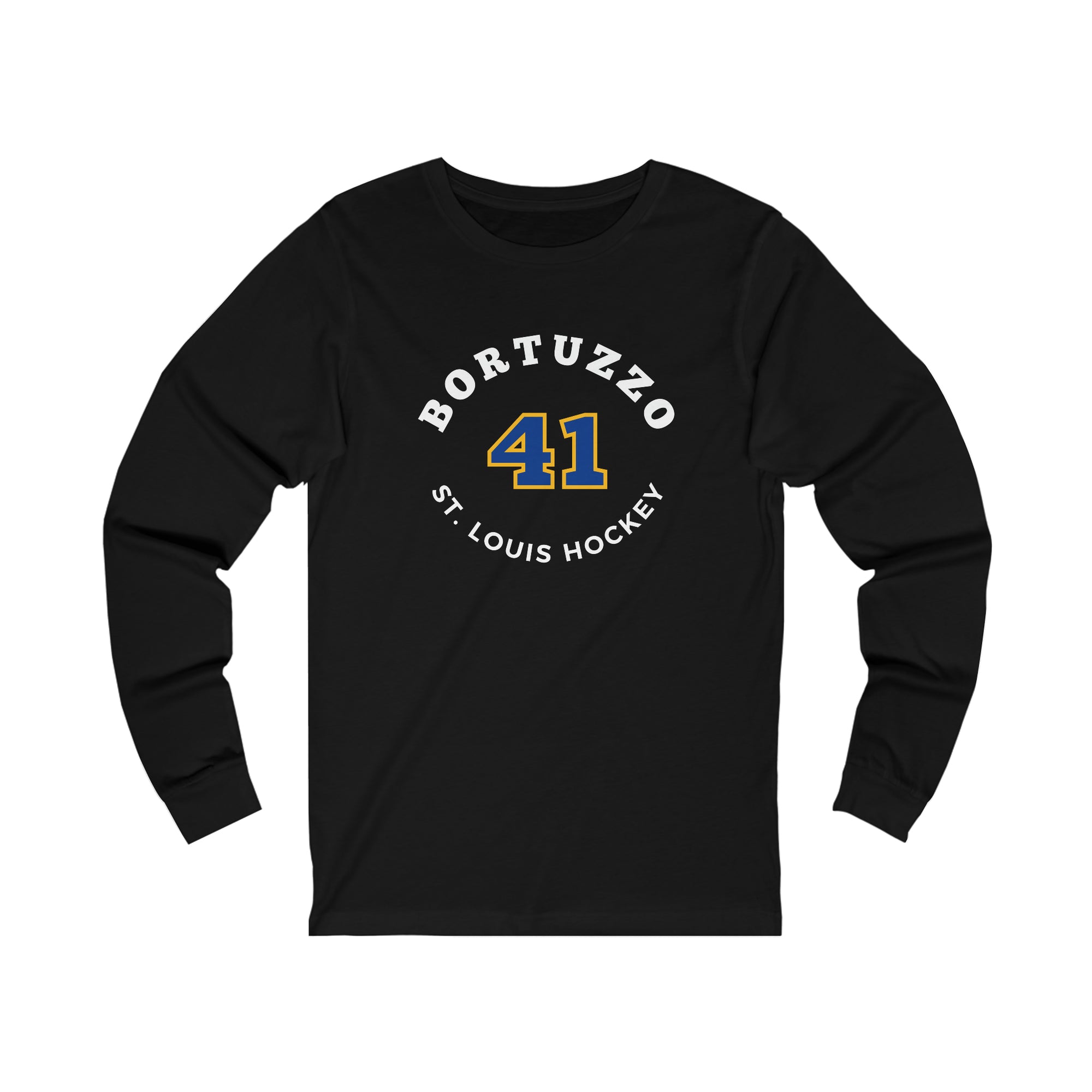 Bortuzzo 41 St. Louis Hockey Number Arch Design Unisex Jersey Long Sleeve Shirt