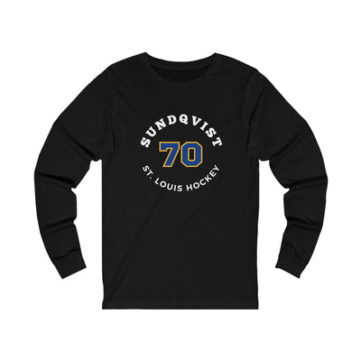Sundqvist 70 St. Louis Hockey Number Arch Design Unisex Jersey Long Sleeve Shirt