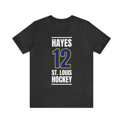 Hayes 12 St. Louis Hockey Blue Vertical Design Unisex T-Shirt