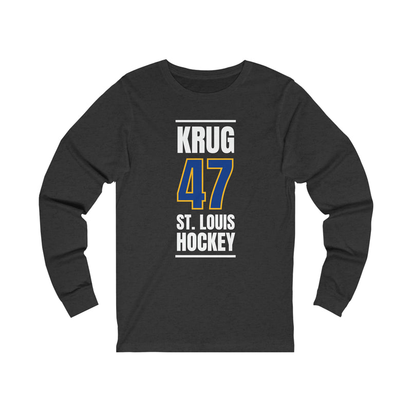 Krug 47 St. Louis Hockey Blue Vertical Design Unisex Jersey Long Sleeve Shirt