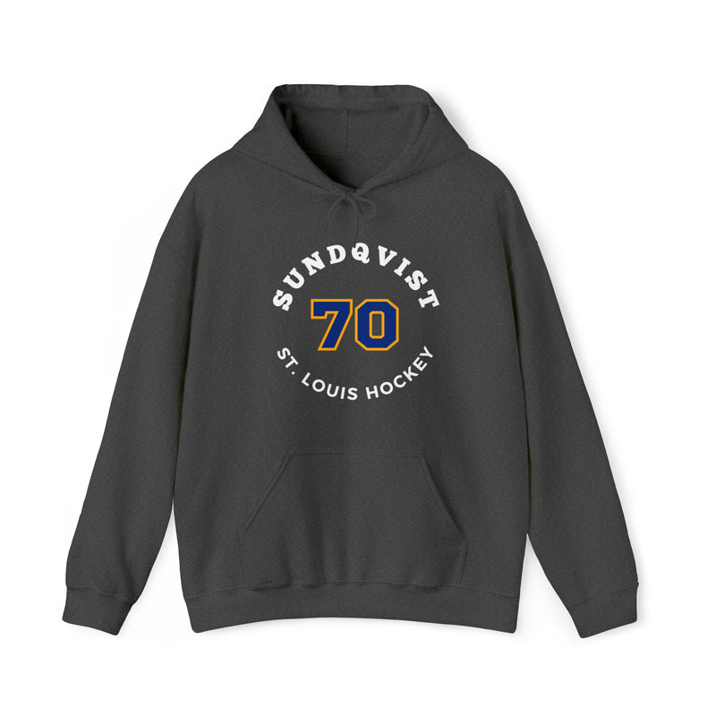 Sundqvist 70 St. Louis Hockey Number Arch Design Unisex Hooded Sweatshirt