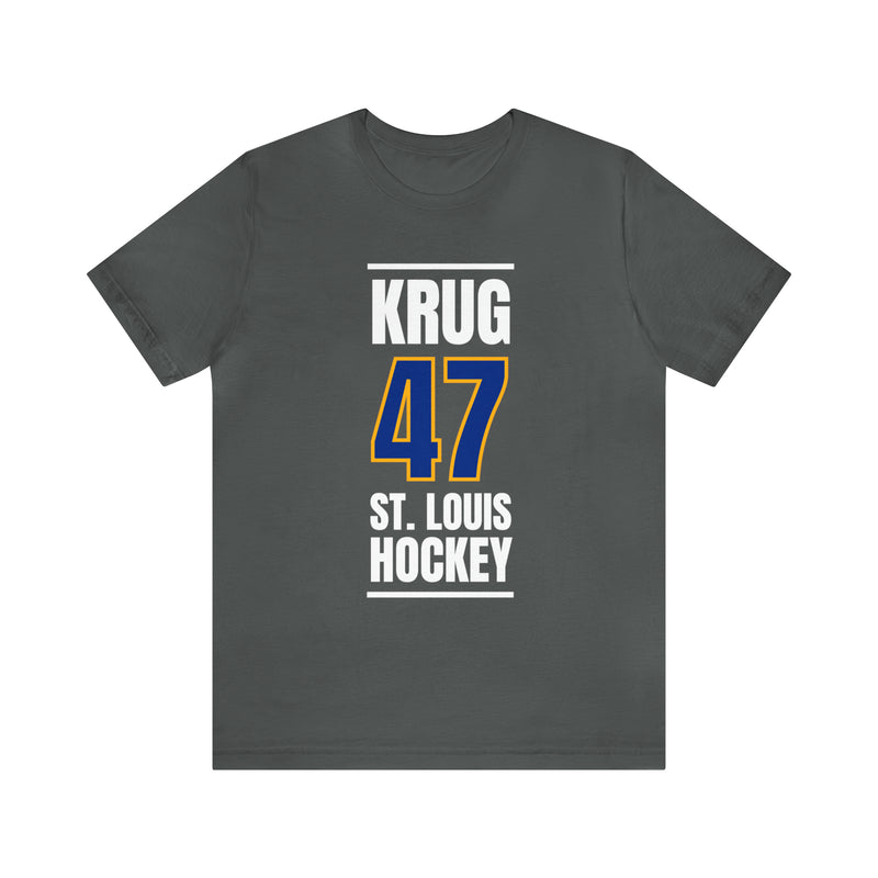 Krug 47 St. Louis Hockey Blue Vertical Design Unisex T-Shirt