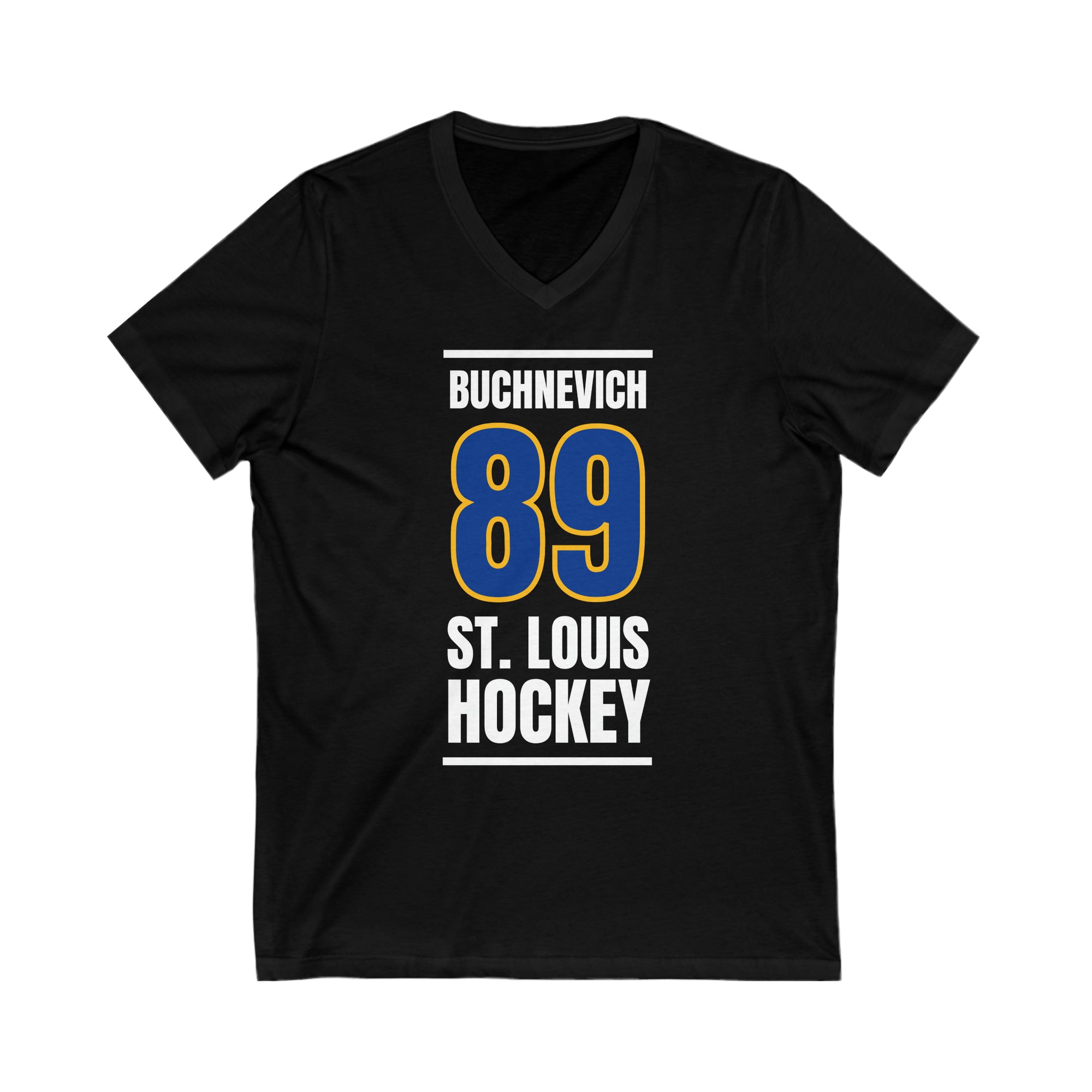 Buchnevich 89 St. Louis Hockey Blue Vertical Design Unisex V-Neck Tee