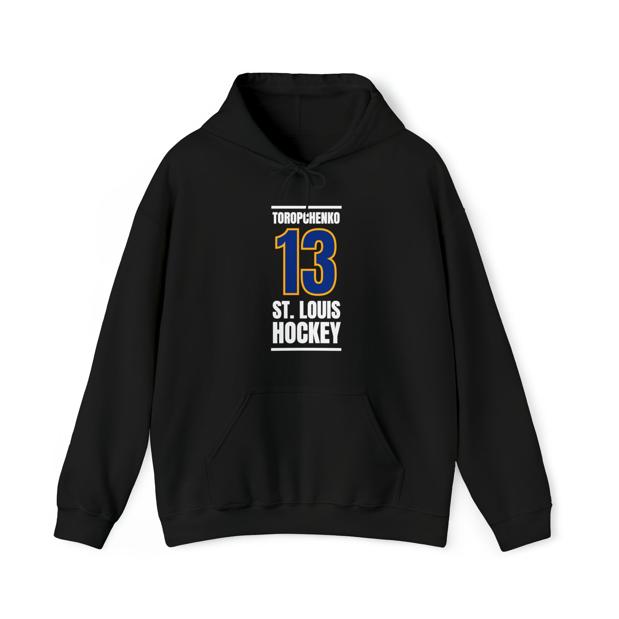 Toropchenko 13 St. Louis Hockey Blue Vertical Design Unisex Hooded Sweatshirt
