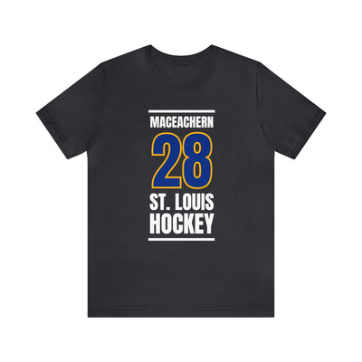 MacEachern 28 St. Louis Hockey Blue Vertical Design Unisex T-Shirt