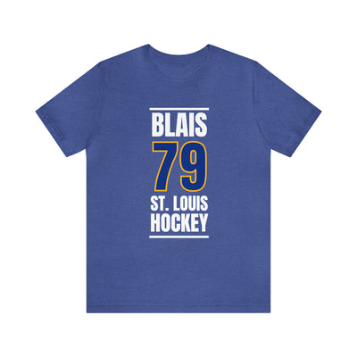 Blais 79 St. Louis Hockey Blue Vertical Design Unisex T-Shirt