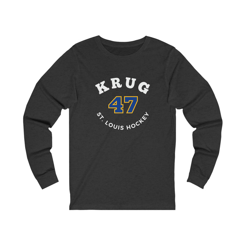 Krug 47 St. Louis Hockey Number Arch Design Unisex Jersey Long Sleeve Shirt