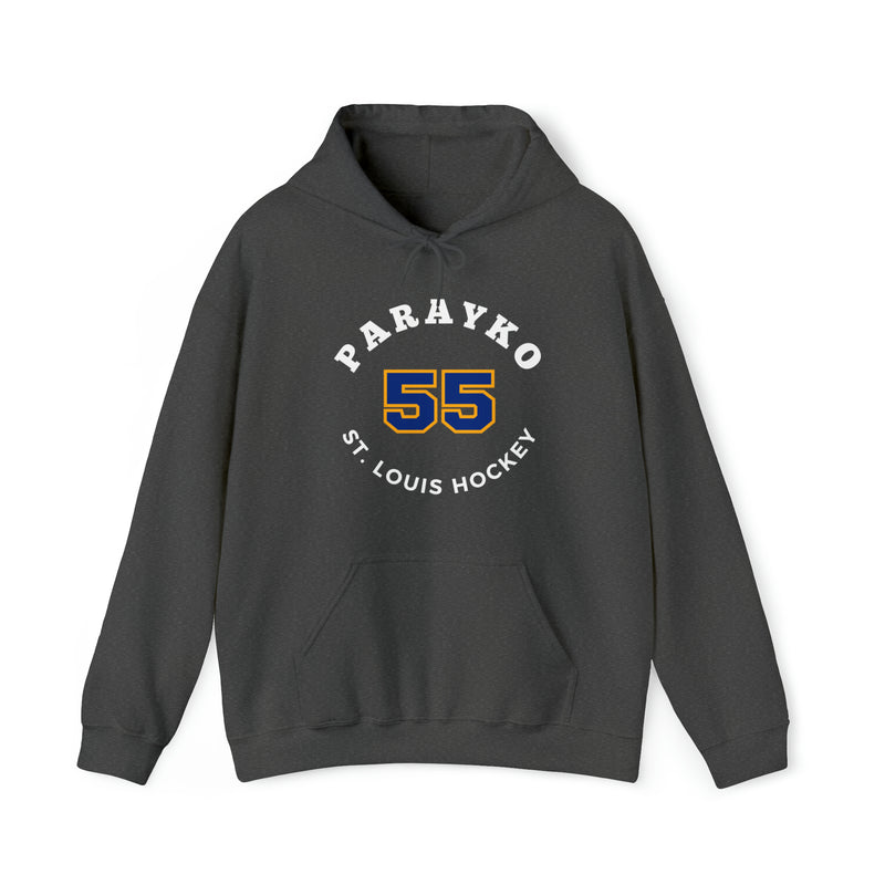 Parayko 55 St. Louis Hockey Number Arch Design Unisex Hooded Sweatshirt