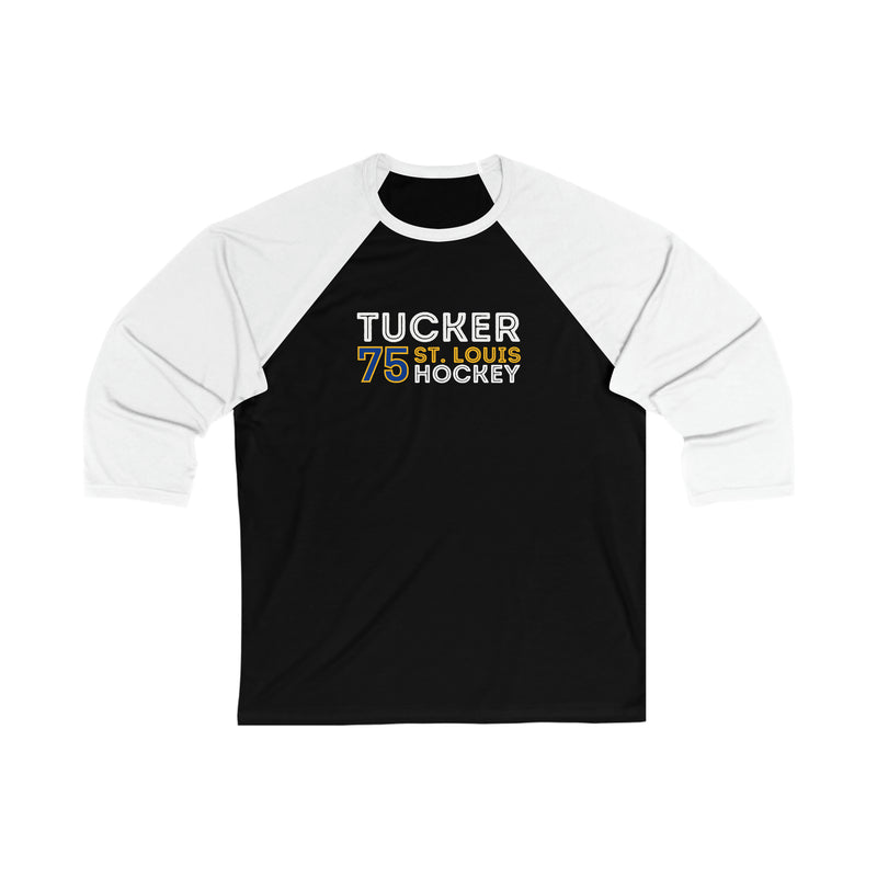 Tucker 75 St. Louis Hockey Grafitti Wall Design Unisex Tri-Blend 3/4 Sleeve Raglan Baseball Shirt