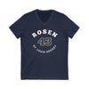 Rosen 43 St. Louis Hockey Number Arch Design Unisex V-Neck Tee