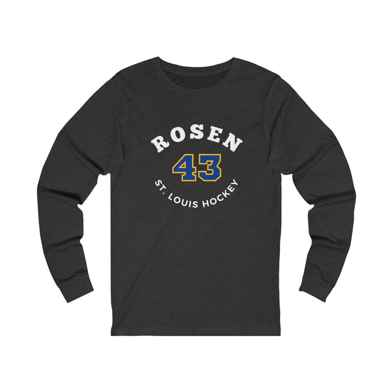 Rosen 43 St. Louis Hockey Number Arch Design Unisex Jersey Long Sleeve Shirt