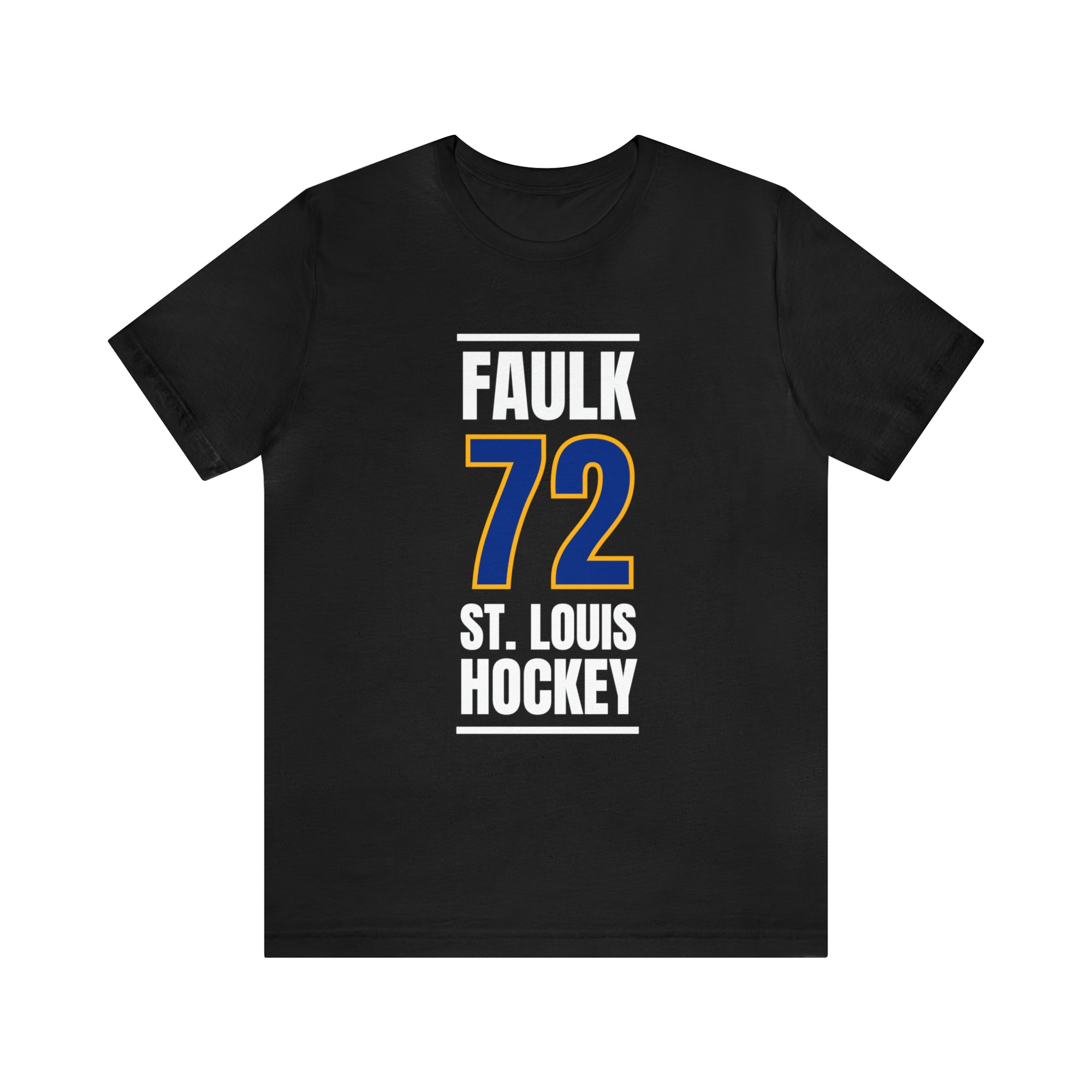 Faulk 72 St. Louis Hockey Blue Vertical Design Unisex T-Shirt
