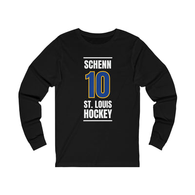 Schenn 10 St. Louis Hockey Blue Vertical Design Unisex Jersey Long Sleeve Shirt