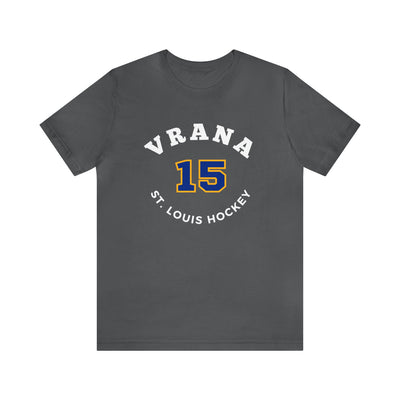 Vrana 15 St. Louis Hockey Number Arch Design Unisex T-Shirt