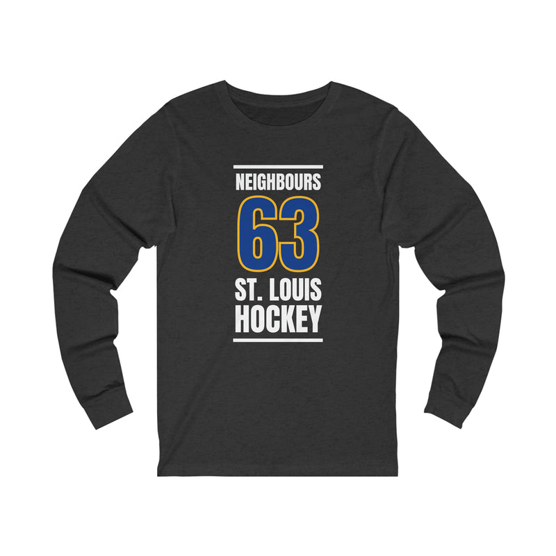 Neighbours 63 St. Louis Hockey Blue Vertical Design Unisex Jersey Long Sleeve Shirt